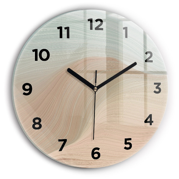 Orologio rotondo in vetro Astrazione delle onde