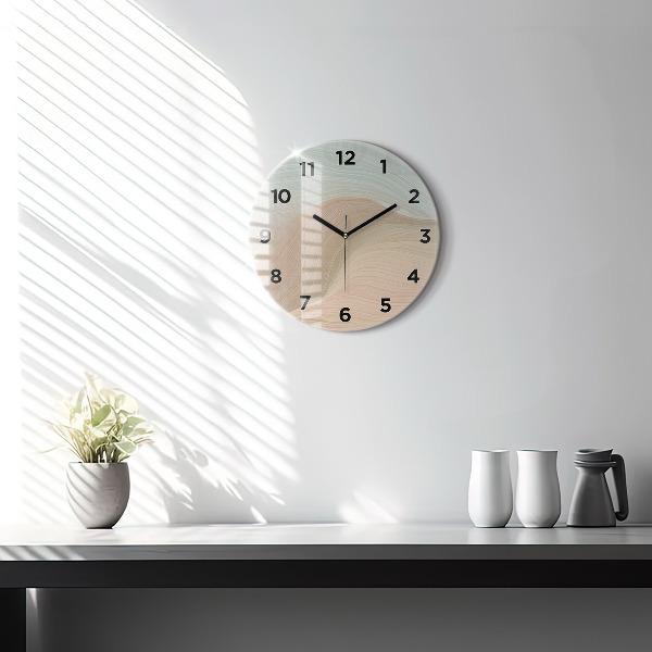 Orologio rotondo in vetro Astrazione delle onde