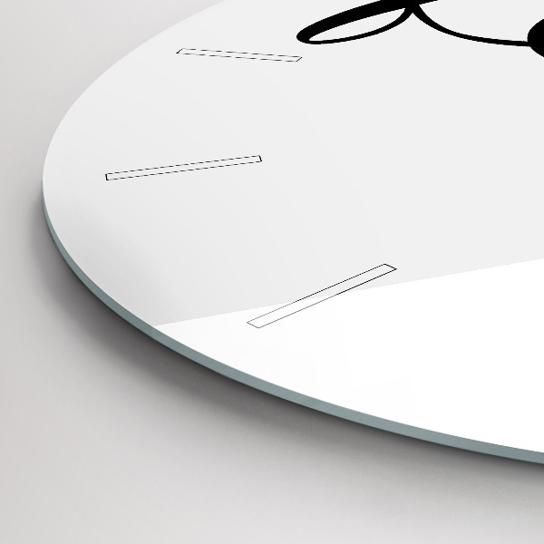 Orologio rotondo in vetro Iscrizione di famiglia e cuore