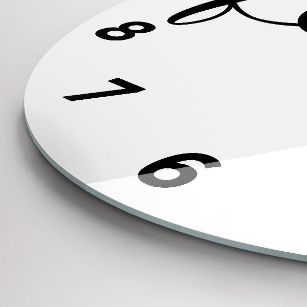 Orologio rotondo in vetro Iscrizione di famiglia e cuore