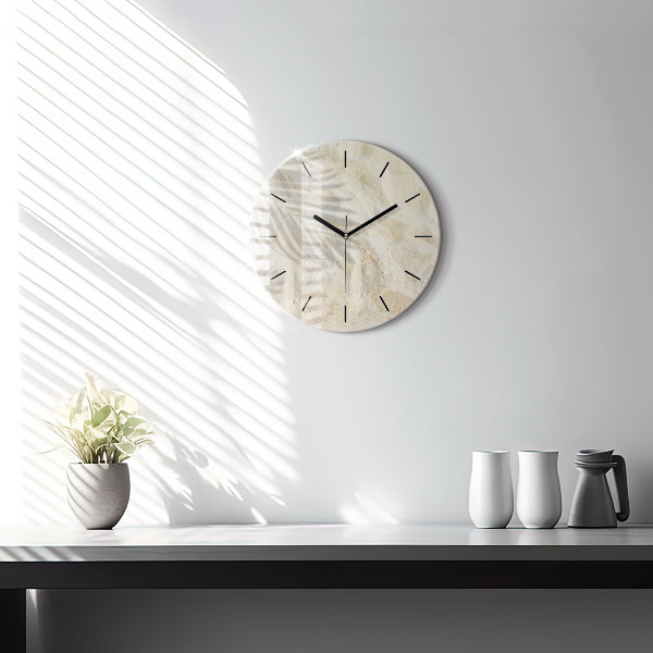 Orologio rotondo in vetro Sabbia ombra palma