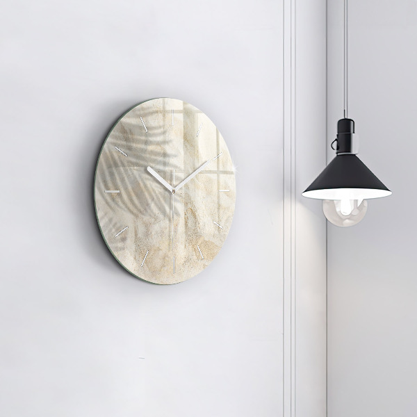 Orologio rotondo in vetro Sabbia ombra palma
