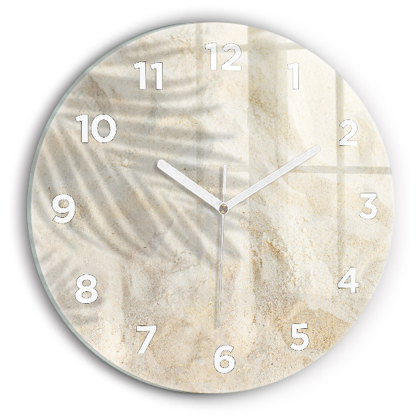 Orologio rotondo in vetro Sabbia ombra palma