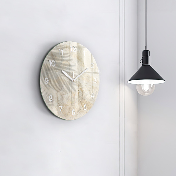 Orologio rotondo in vetro Sabbia ombra palma