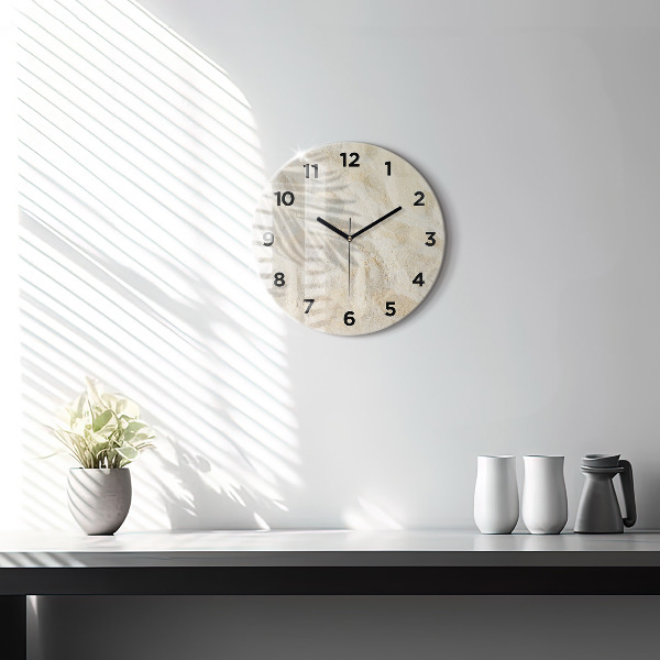Orologio rotondo in vetro Sabbia ombra palma