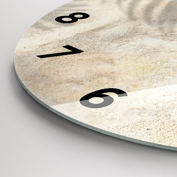 Orologio rotondo in vetro Sabbia ombra palma