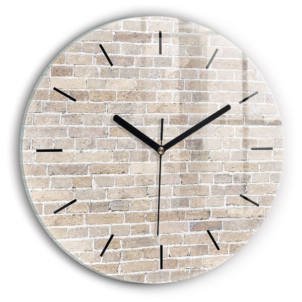 Orologio rotondo in vetro Muro di mattoni