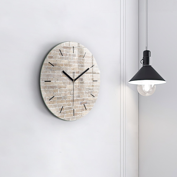 Orologio rotondo in vetro Muro di mattoni