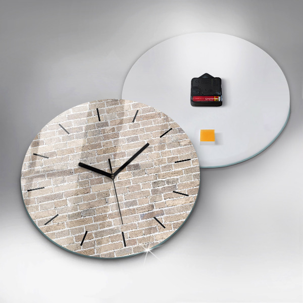 Orologio rotondo in vetro Muro di mattoni