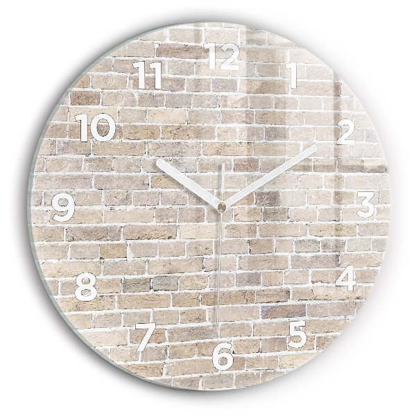 Orologio rotondo in vetro Muro di mattoni