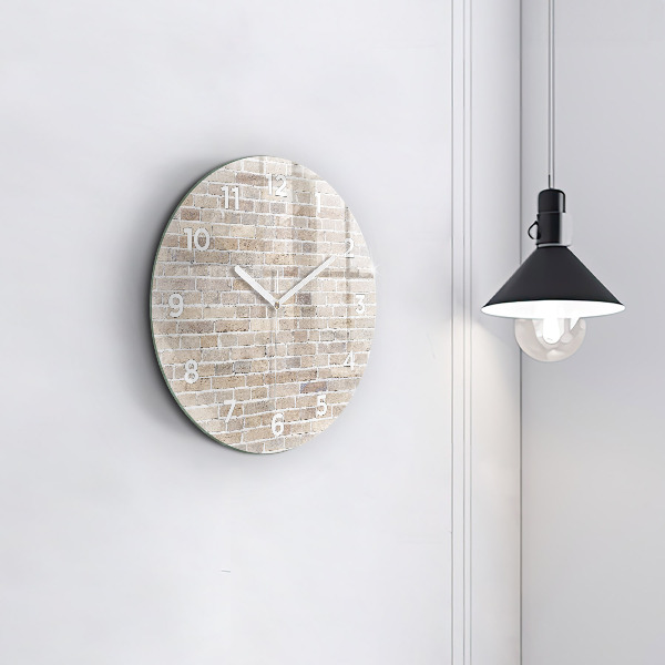 Orologio rotondo in vetro Muro di mattoni