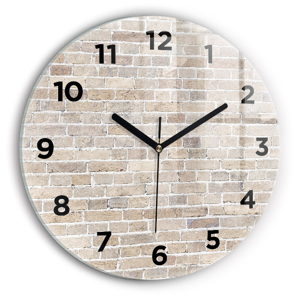 Orologio rotondo in vetro Muro di mattoni