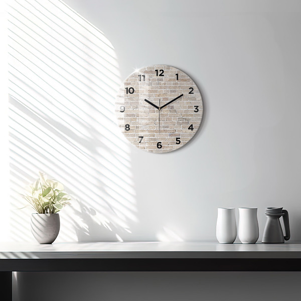 Orologio rotondo in vetro Muro di mattoni