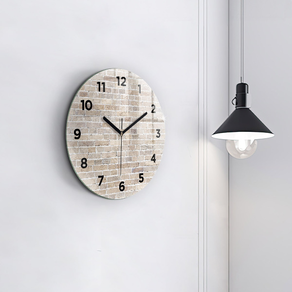 Orologio rotondo in vetro Muro di mattoni
