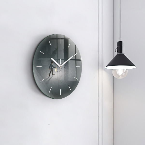 Orologio rotondo in vetro Vagabondo nell'oscurità