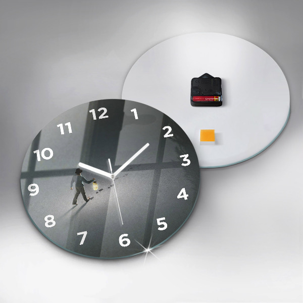 Orologio rotondo in vetro Vagabondo nell'oscurità