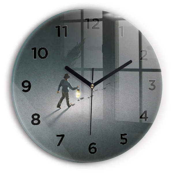 Orologio rotondo in vetro Vagabondo nell'oscurità