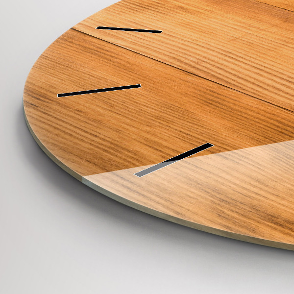 Orologio rotondo in vetro Tavole di legno