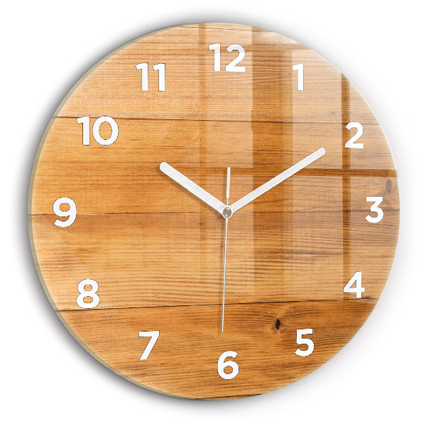 Orologio rotondo in vetro Tavole di legno