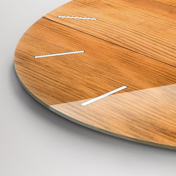 Orologio rotondo in vetro Tavole di legno