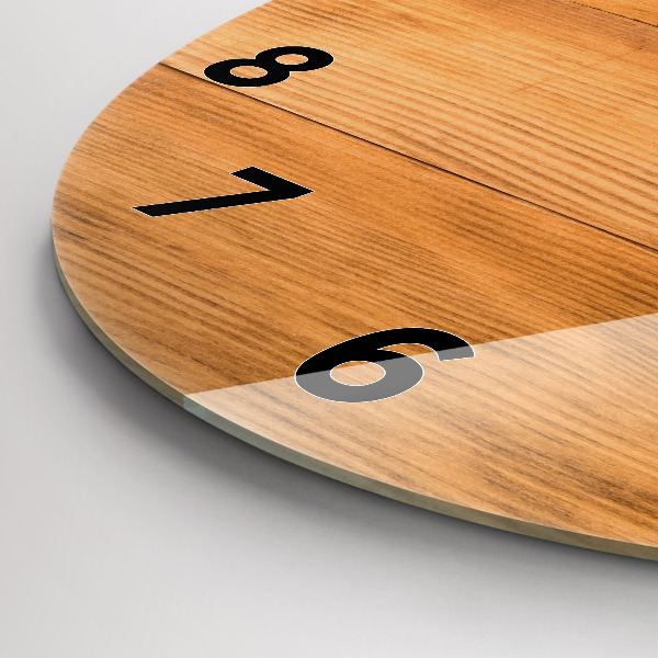 Orologio rotondo in vetro Tavole di legno