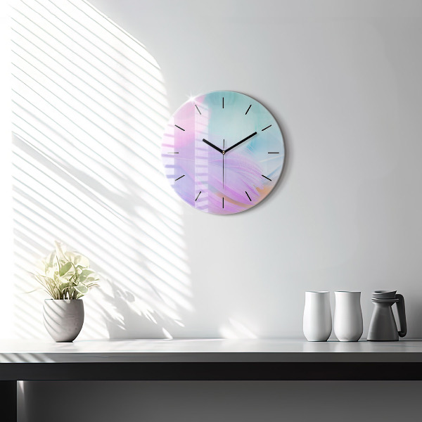Orologio rotondo Piume colorate
