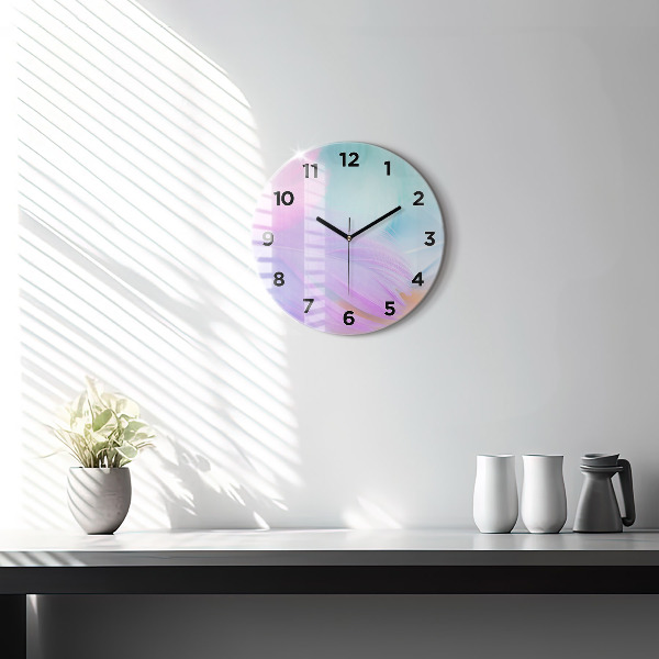 Orologio rotondo Piume colorate