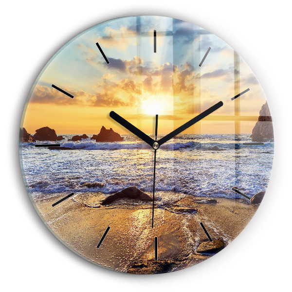 Orologio rotondo Tramonto sulla spiaggia