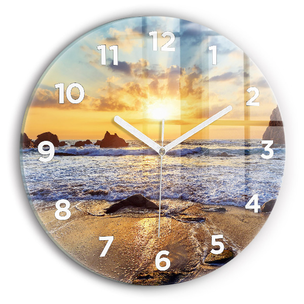 Orologio rotondo Tramonto sulla spiaggia