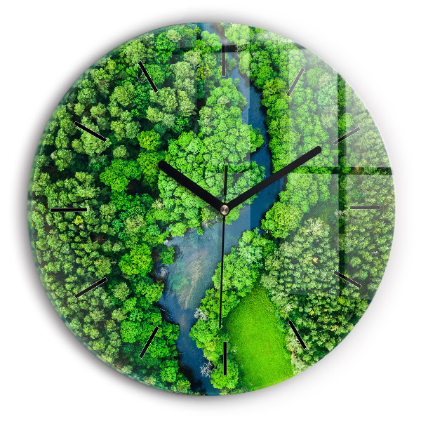 Orologio rotondo Fiume nella foresta