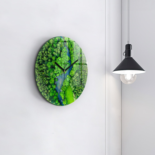 Orologio rotondo Fiume nella foresta