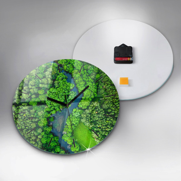 Orologio rotondo Fiume nella foresta