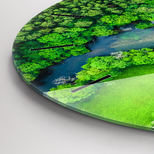 Orologio rotondo Fiume nella foresta