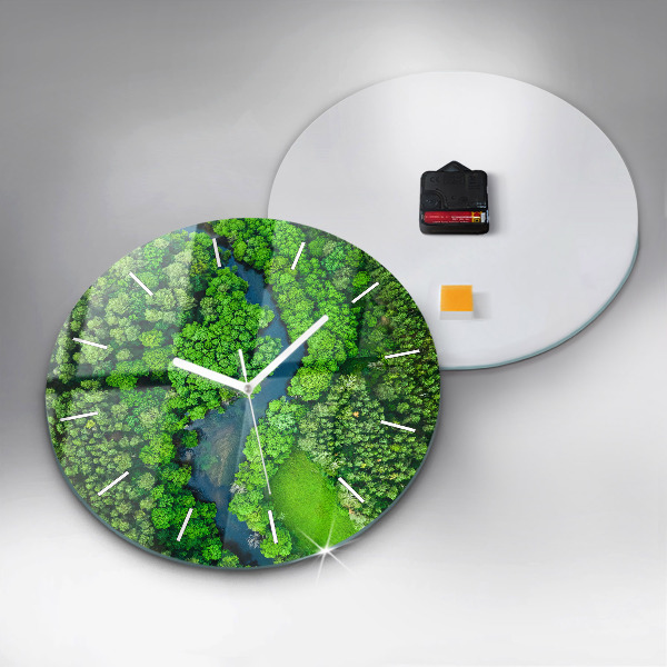 Orologio rotondo Fiume nella foresta