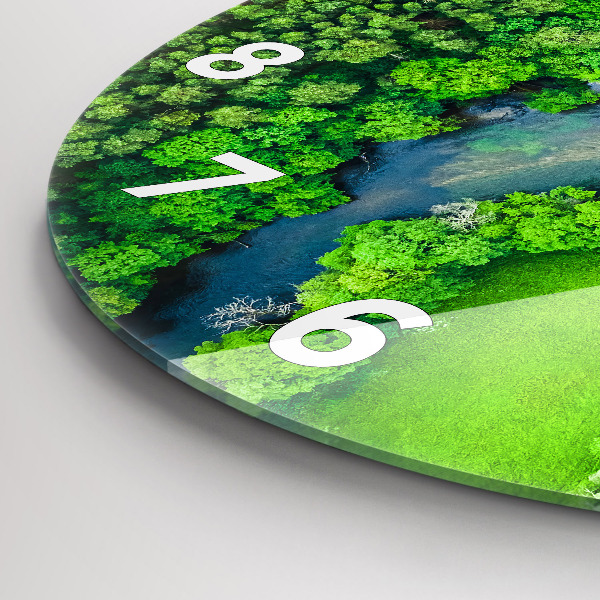 Orologio rotondo Fiume nella foresta