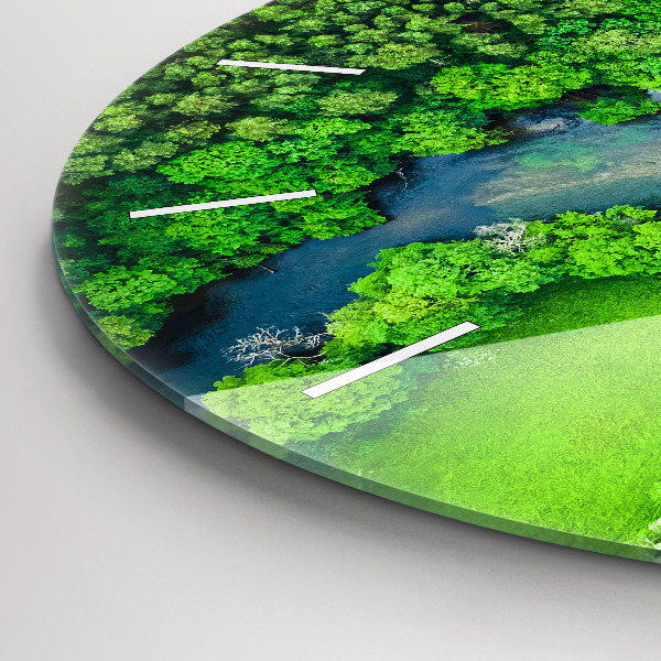 Orologio rotondo Fiume nella foresta