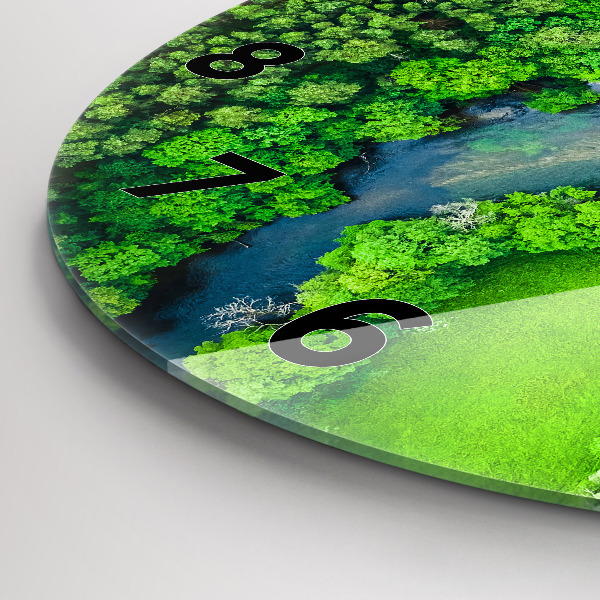 Orologio rotondo Fiume nella foresta