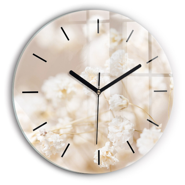 Orologio rotondo Piccoli fiori bianchi