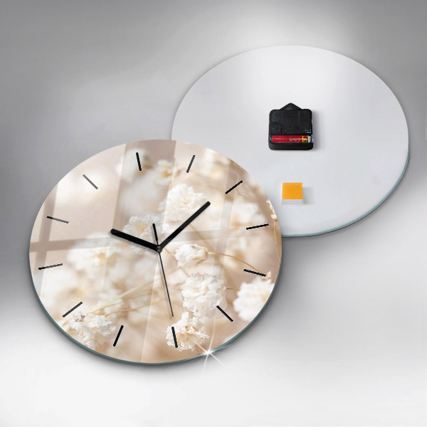 Orologio rotondo Piccoli fiori bianchi