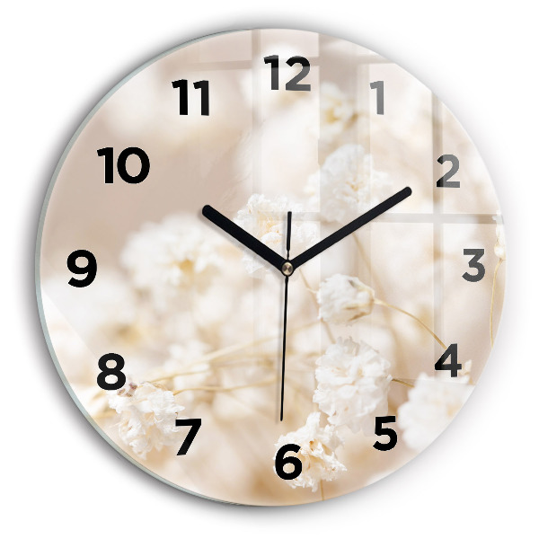 Orologio rotondo Piccoli fiori bianchi