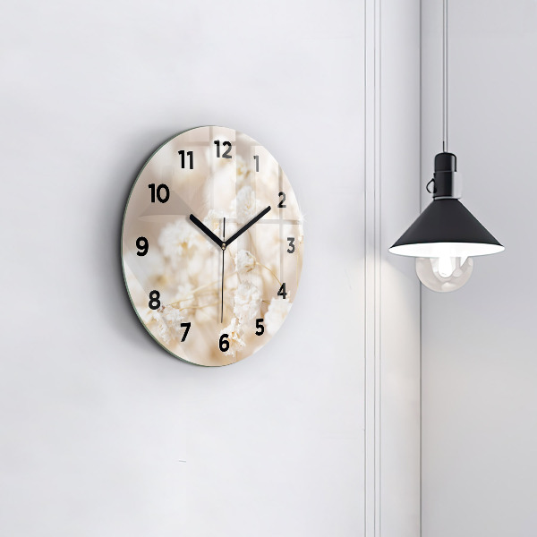 Orologio rotondo Piccoli fiori bianchi