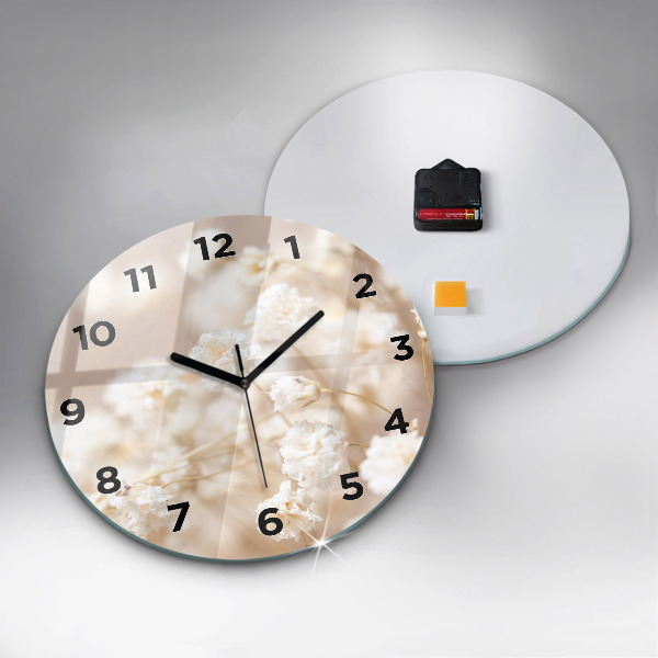 Orologio rotondo Piccoli fiori bianchi