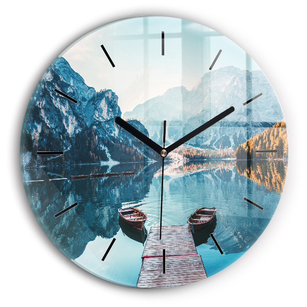 Orologio rotondo Barche sul lago