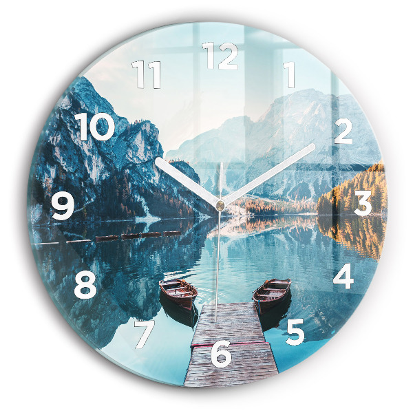 Orologio rotondo Barche sul lago