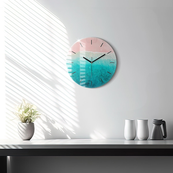 Orologio rotondo Spiaggia di sabbia di mare