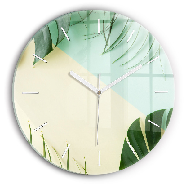 Orologio rotondo Foglie di Monstera