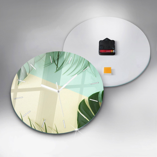 Orologio rotondo Foglie di Monstera
