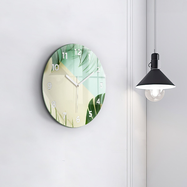 Orologio rotondo Foglie di Monstera