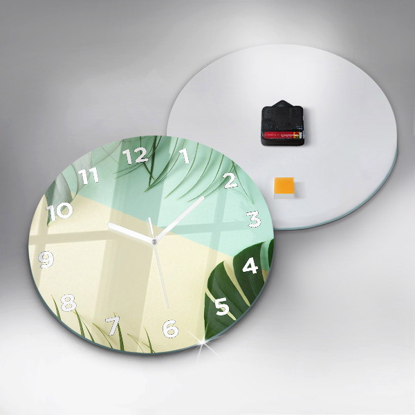 Orologio rotondo Foglie di Monstera