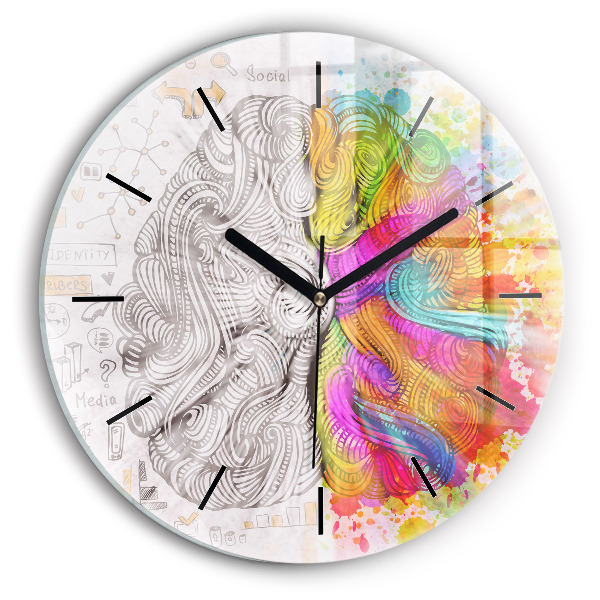 Orologio rotondo Cervello astratto